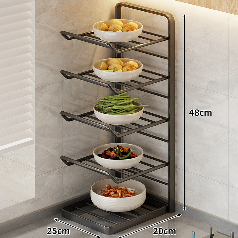 Multi-Tier Vertikaler Thekenregal für Schalen mit Tropfschale & Schrägboden-Design