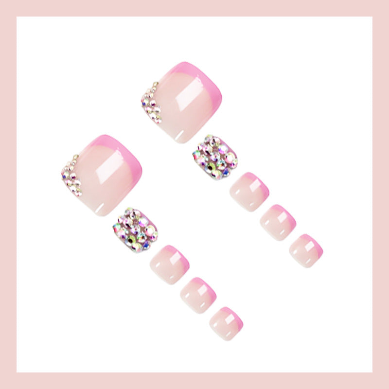 Fußnagel Kunstset mit eleganten Glitzerakzenten und romantischen Designs Brehn