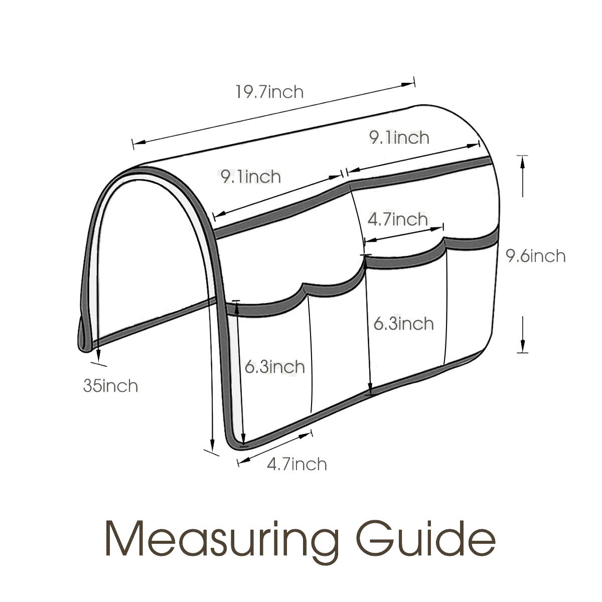 Eleganter Sofa-Organizer mit Mehrfachen Taschen Brehn