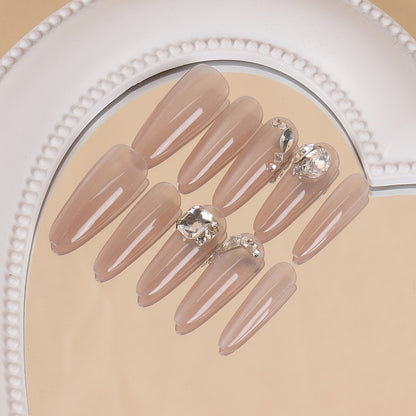 Glamouröser Stiletto Press-On Nagelset mit Strassakzenten Brehn