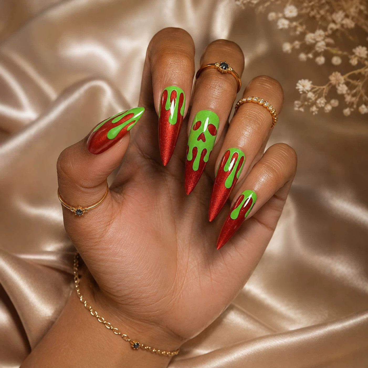 Edgy Vampir-inspirierte Stiletto-Nagelart-Erweiterungen Brehn