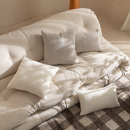 Rechteckiges Bouclé-Lumbar-Kissen mit strukturierter Teddy-Oberfläche Brehn