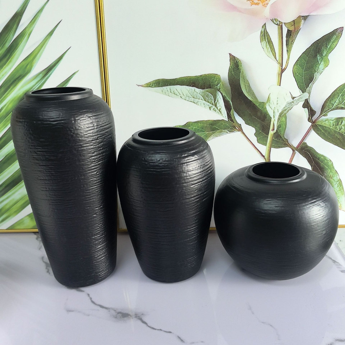Elegante strukturierte Keramikvase Brehn