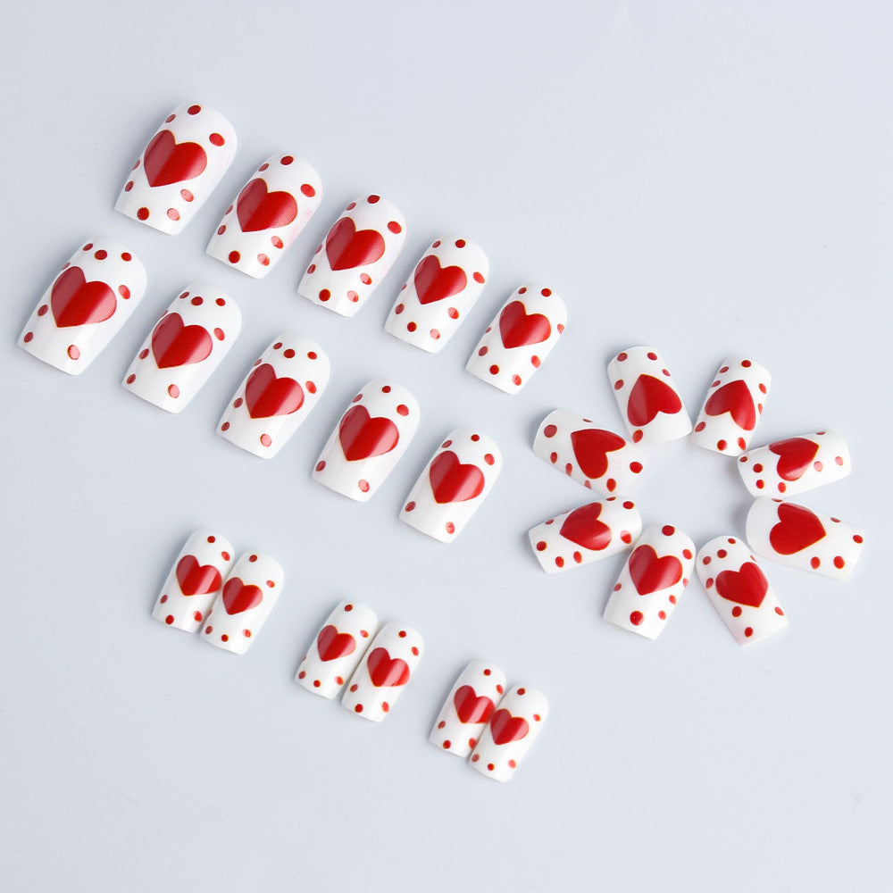 Herz-verzierte Press-on Nagelkunst Set Brehn