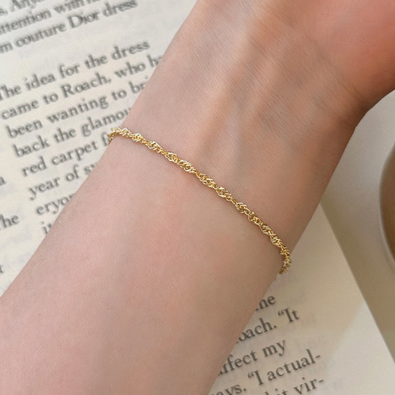 Elegante gedrehte Goldkette Armband Brehn