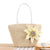 Handtasche mit Blumenapplikation Aus Natürlichem Material Brehn