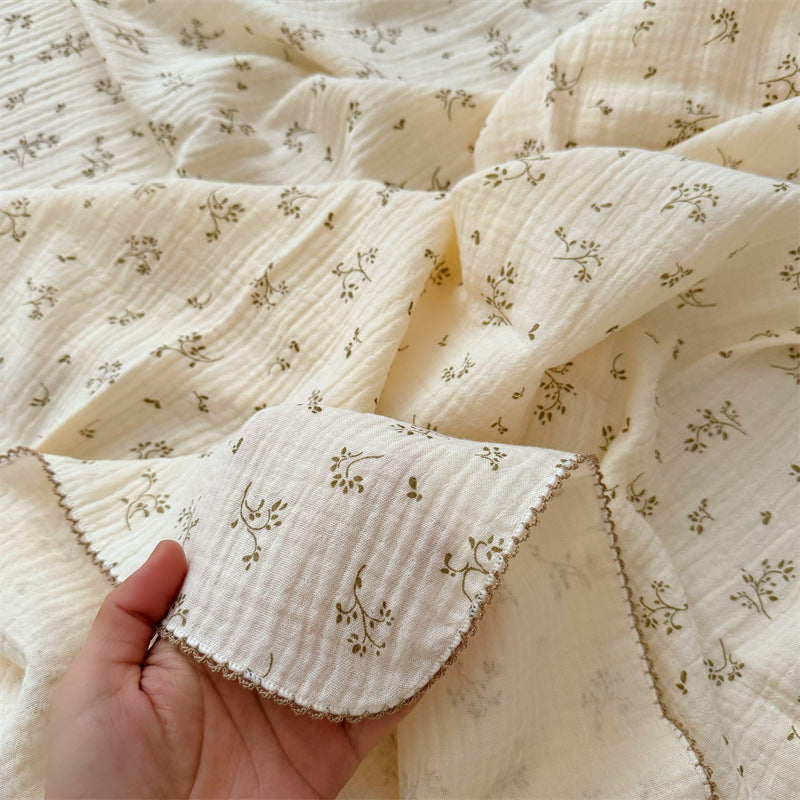 Damen Kuschelige Baumwoll-Decke mit floralem Design Brehn