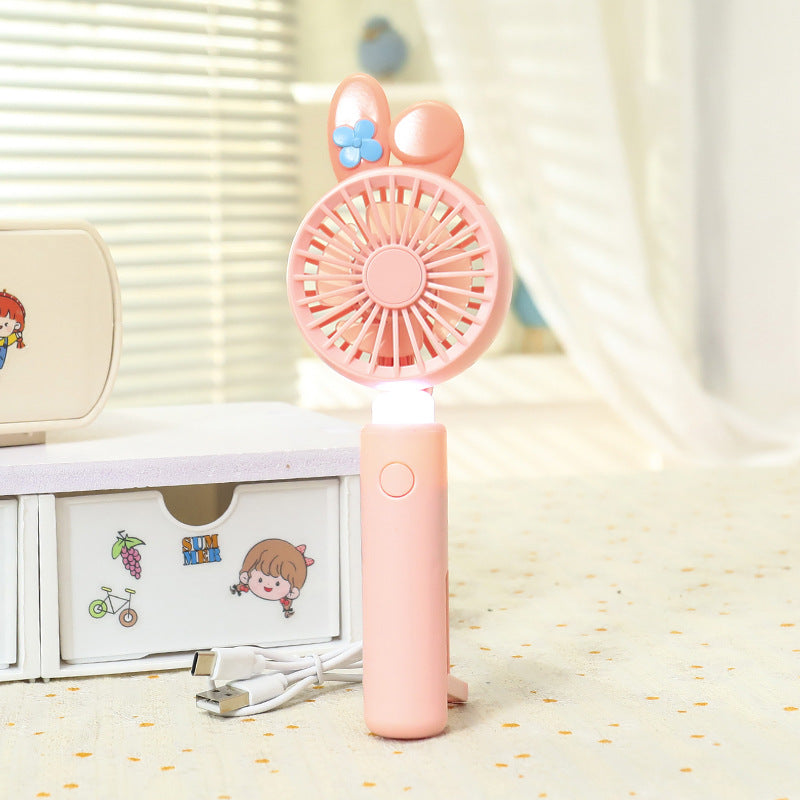 Damen Tragbarer Handventilator mit LED-Beleuchtung und süßem Tierdesign Brehn
