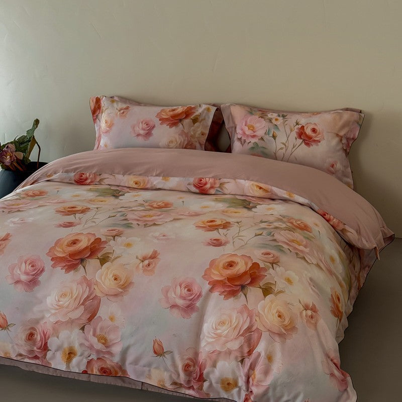 Floral Luxury Cotton Sateen Bettbezug Set