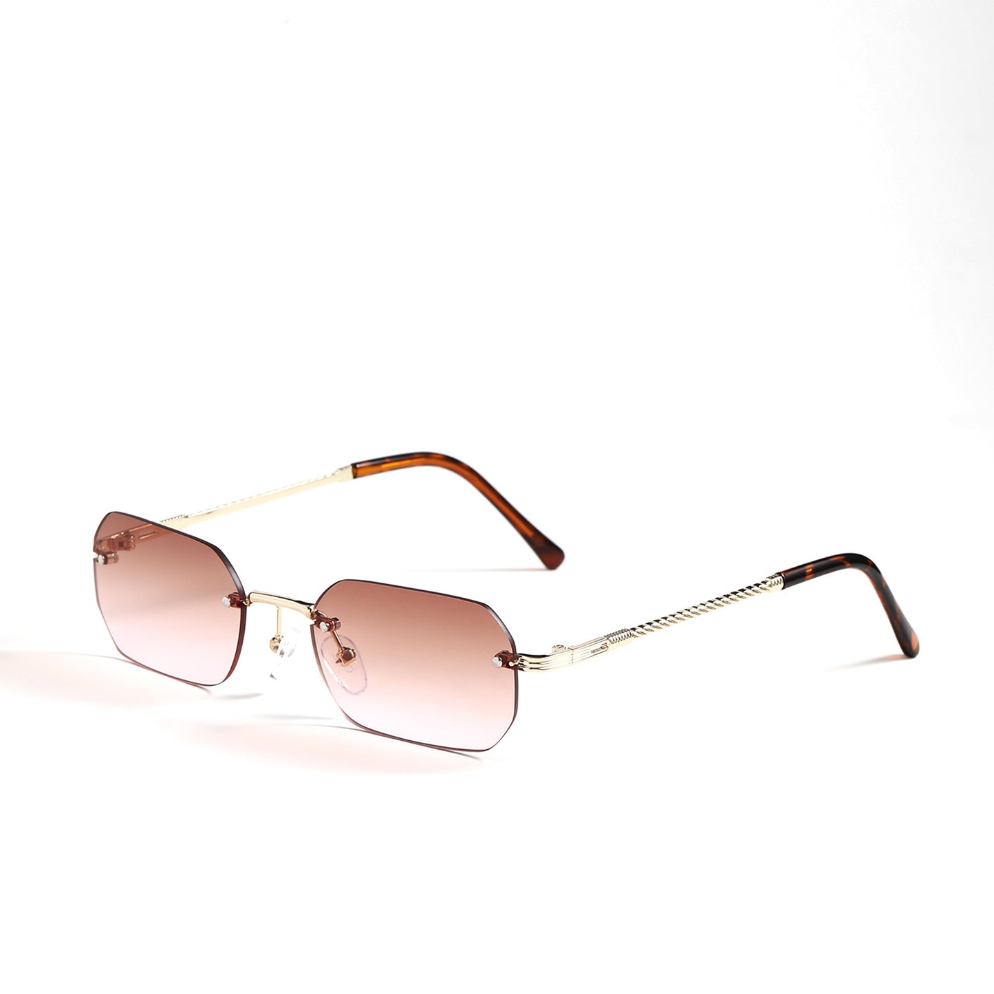 Damen geometrische Sonnenbrille mit filigranem Metallrahmen Brehn