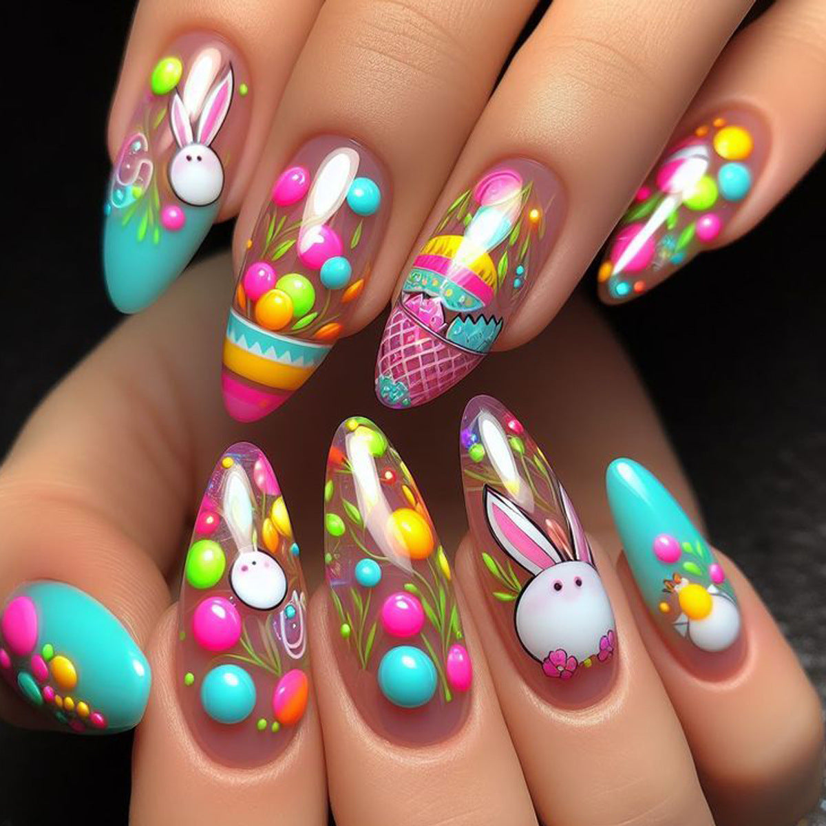 Dekorative Ostern-Themen-Nagelkunst Erweiterungen Brehn