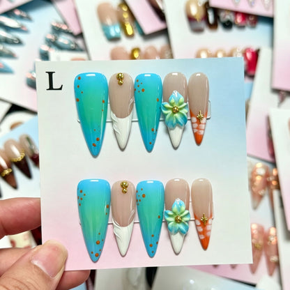 Kreatives Floral Design Press-On Nagelset