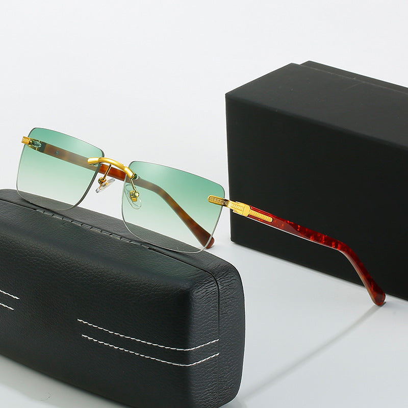 Damen modische Sonnenbrille mit stilvollem, eckigem Rahmen und eleganten Metallakzenten Brehn