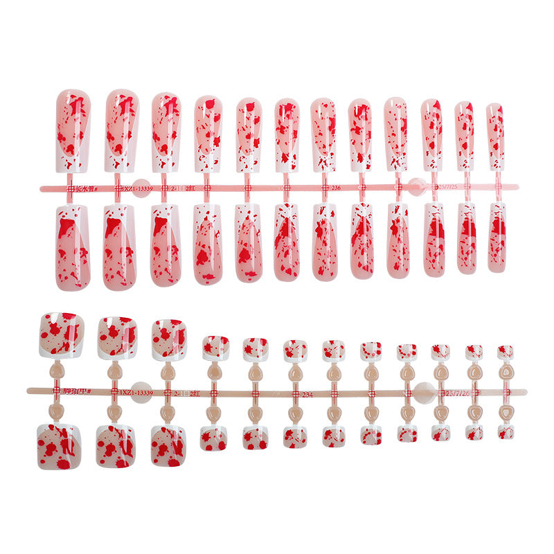 Künstlerisches Marmor-Design Press-On Nail Set Brehn