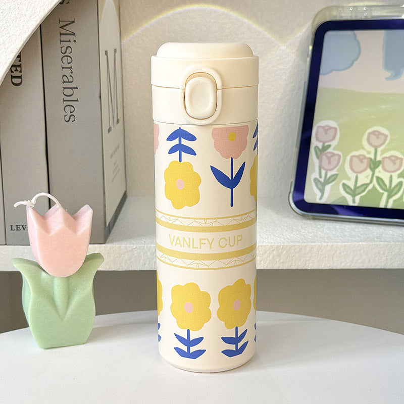 Damen Isolierte Trinkflasche mit elegantem Blumendesign Brehn
