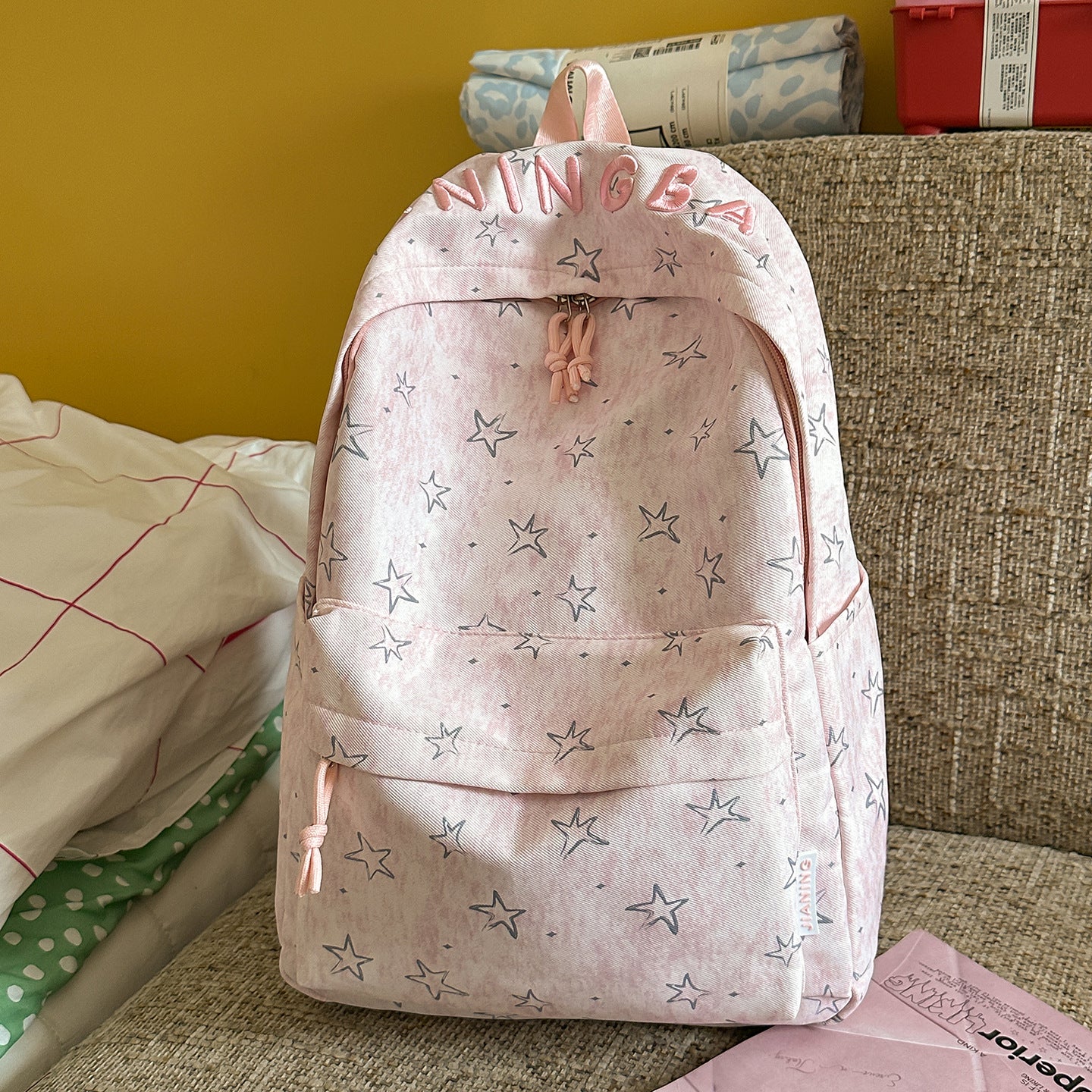 Damen stilvoller Stern-Print Rucksack Brehn
