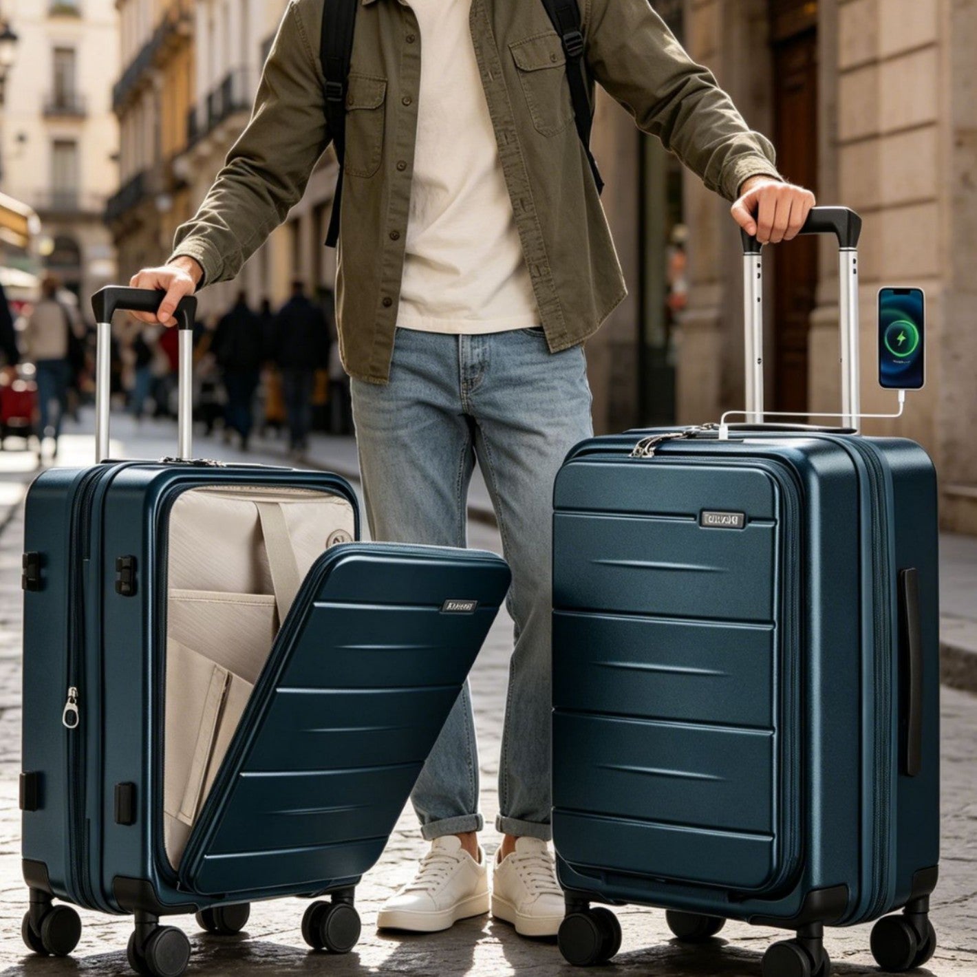 Unisex Multifunktionale Hartschalentrolley Reisekoffer Brehn