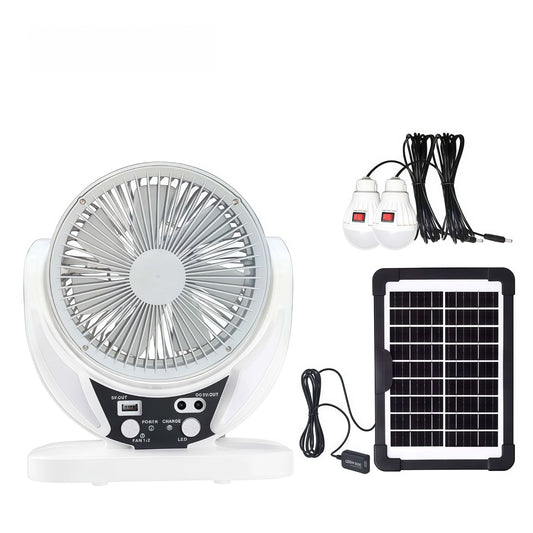 Unisex nan tragbares Solar-Lüfter und Beleuchtungsset mit Akku und USB-Ladefunktion Brehn