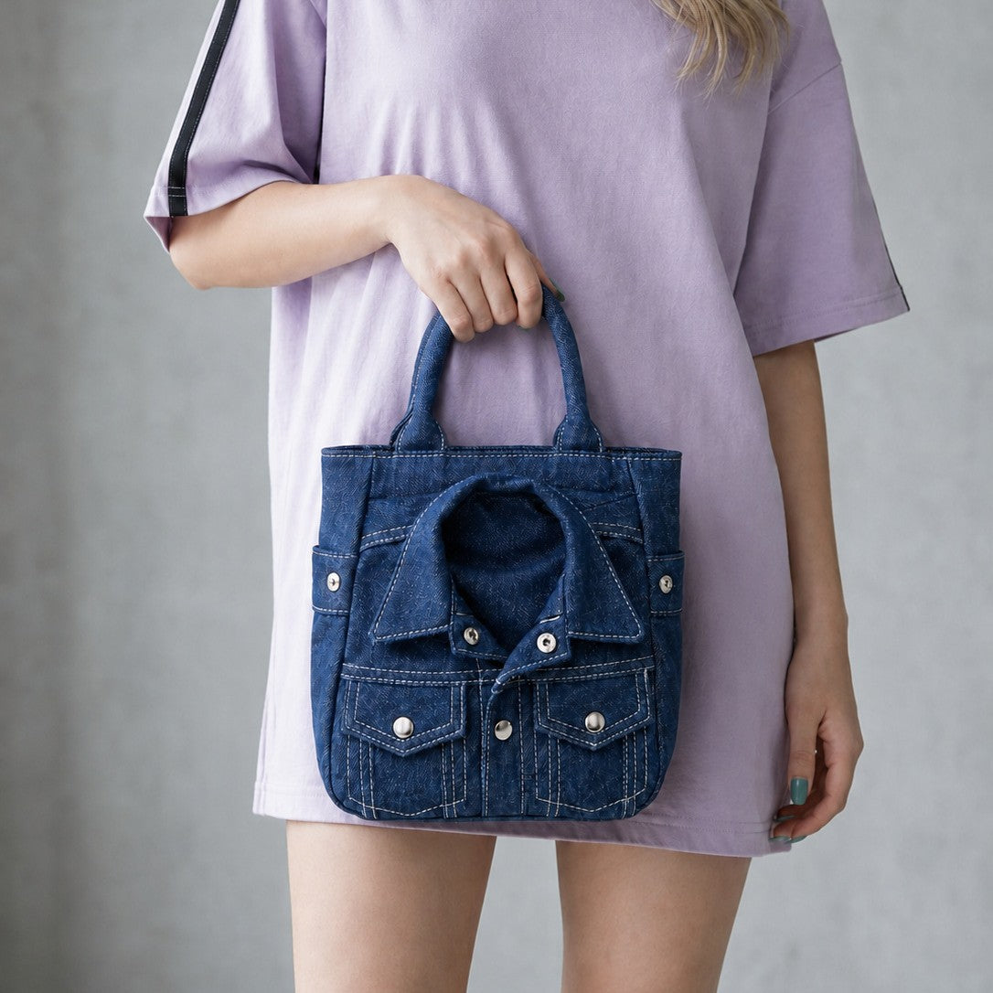Denim-Style Tote Bag