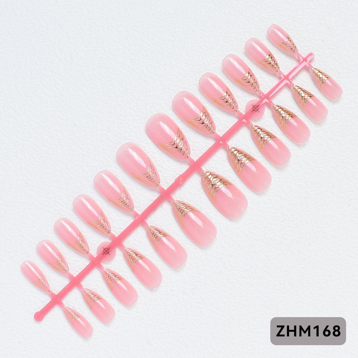 Elegante Press-On Nagelspitzen mit goldenen Details Brehn
