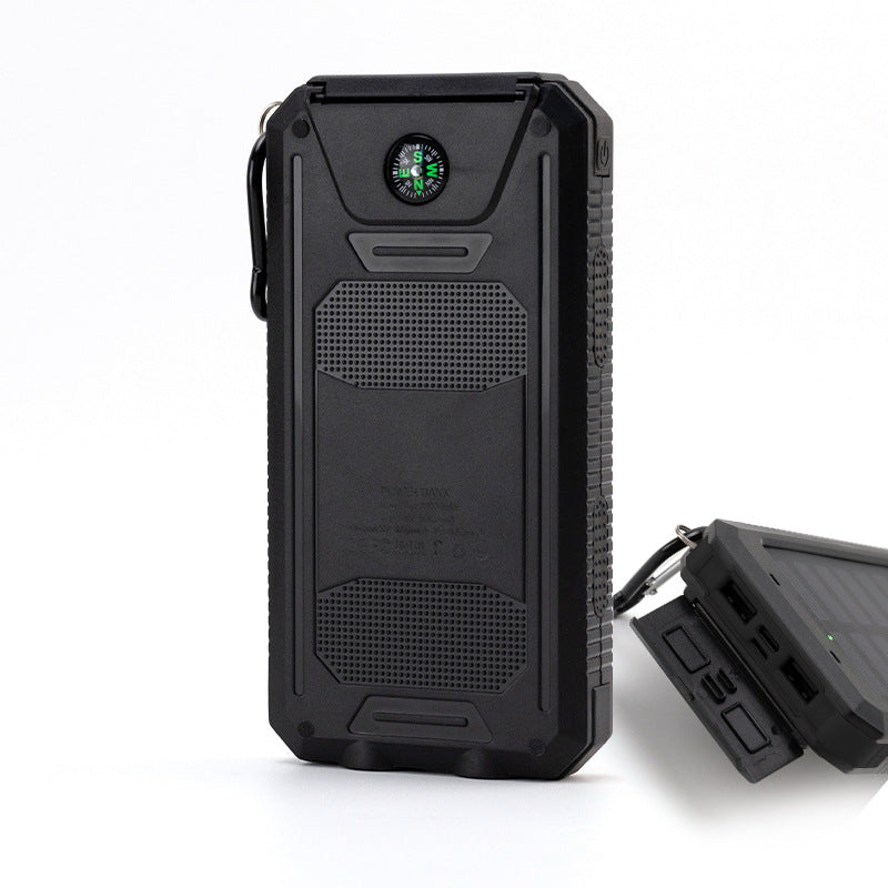 Solarbetriebene Powerbank mit Robustem Gehäuse und Integrierter LED-Beleuchtung Brehn