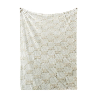 Damen kuschelige Plüsch-Decke mit elegantem Quadratmuster Brehn