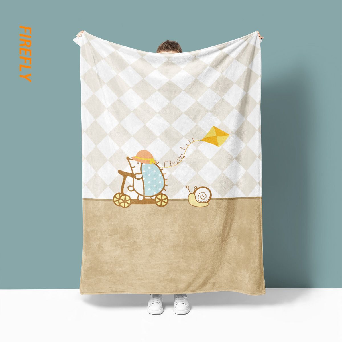 Liebenswerte cartoon-inspirierte Fleece-Decke