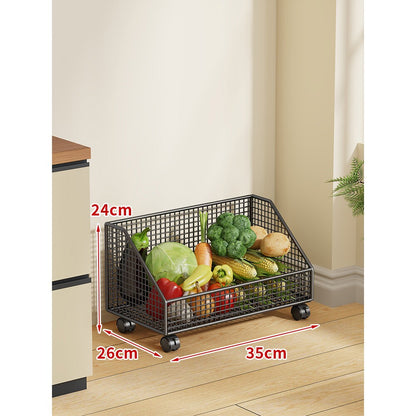 Zwei-Stufiges Mesh-Rollwagen Küche Obstlagerwagen