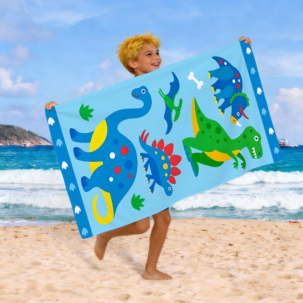 Strandtuch mit buntem Pferdemotiv Brehn
