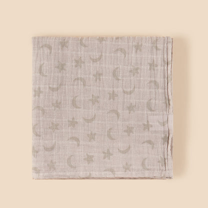 Baumwoll-Musselin Babydecke mit Herzmuster Brehn