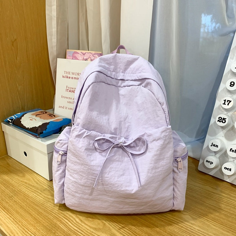 Lässiger Rucksack für die Schule mit Schleifen-Detail