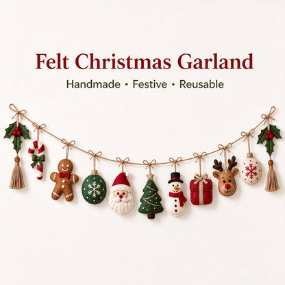 Festive Handmade Filz Weihnachtsgirlande