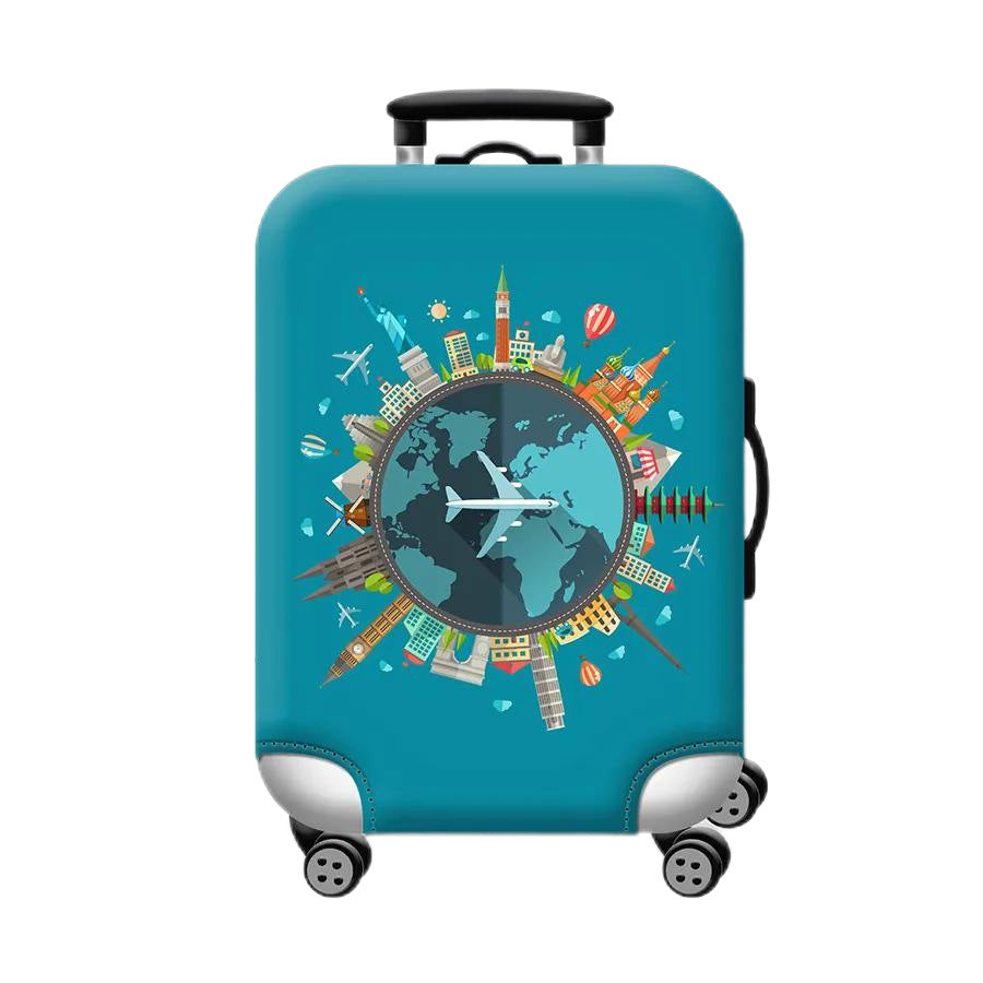 Unisex nan hartschalen Kabinentrolley mit vintage Reiseillustration, 360°-Drehrollen und Teleskopgriff Brehn