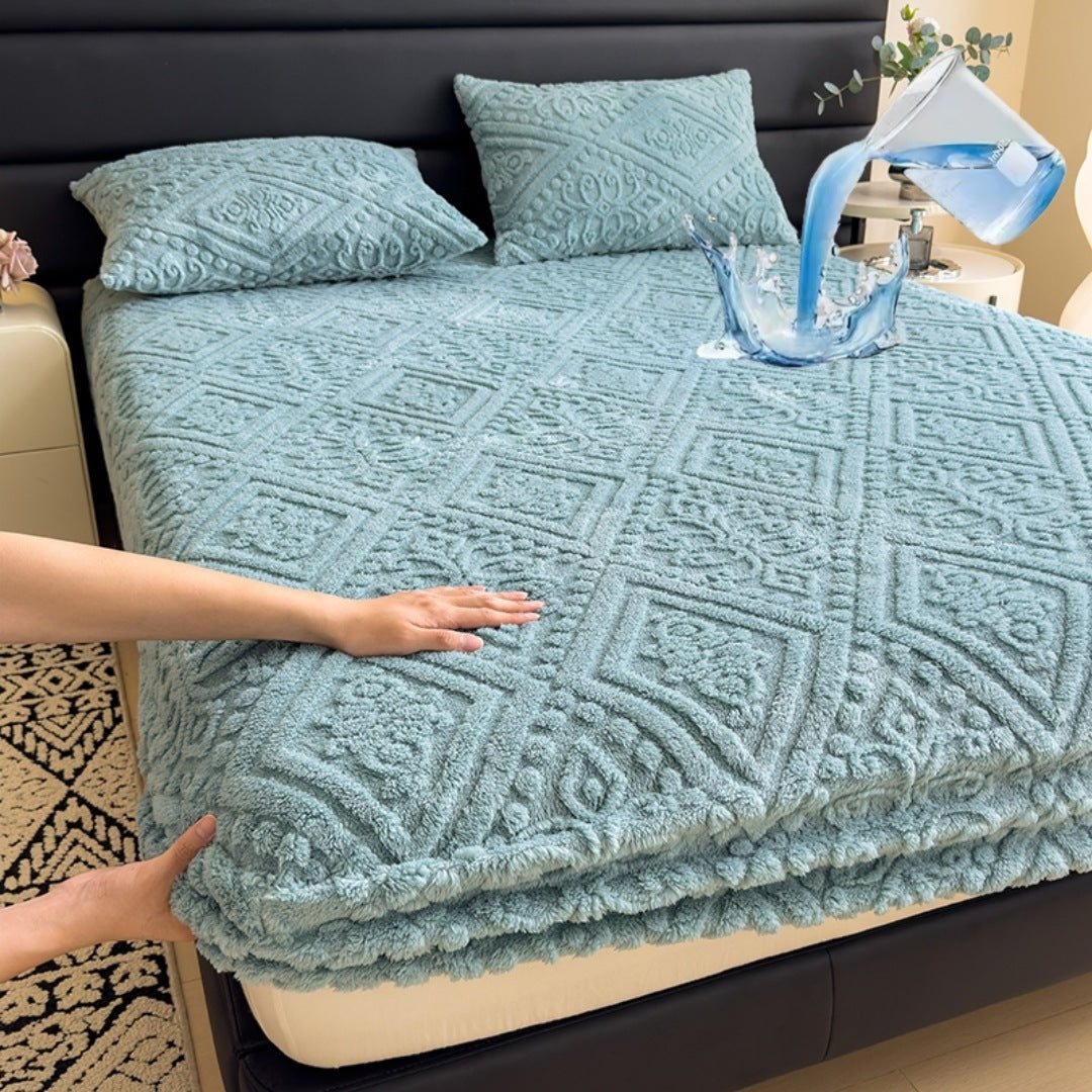 Luxuriöse geprägte Fleece-Bettdecke