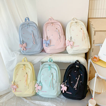 Stylische Bestickte Schleifenakzent Freizeit-Rucksack Brehn