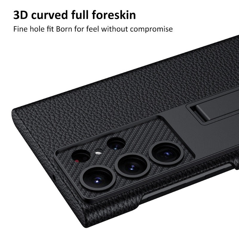 Brehn | Luxuriöse, ultradünne Leder-Telefonhülle, stoßfest, für Samsung Galaxy 23
