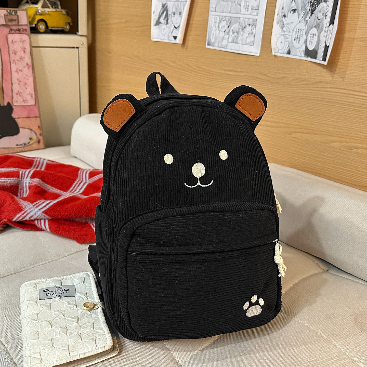 Rucksack mit Niedlichem Bärenmotiv und Praktischen Fächern Brehn