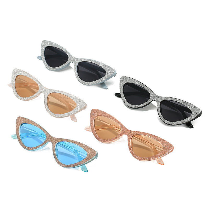 Damen Cat-Eye Sonnenbrille mit glamourösem Glitzerrahmen Brehn