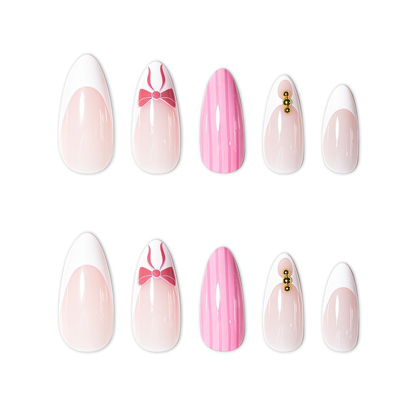 Elegante Stiletto-Nagelkunst-Verstärkungen mit dekorativen Akzenten Brehn