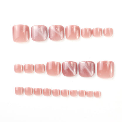 Press-On Zehennagel Kunst Set mit Elegantem Glanz Finish Brehn