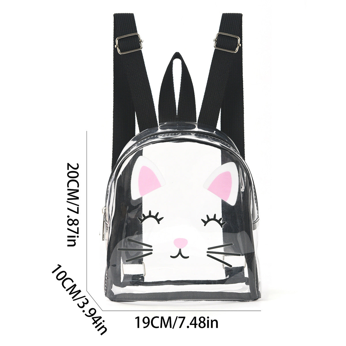 Durchsichtiger Rucksack mit Verspieltem Katzenmotiv Brehn