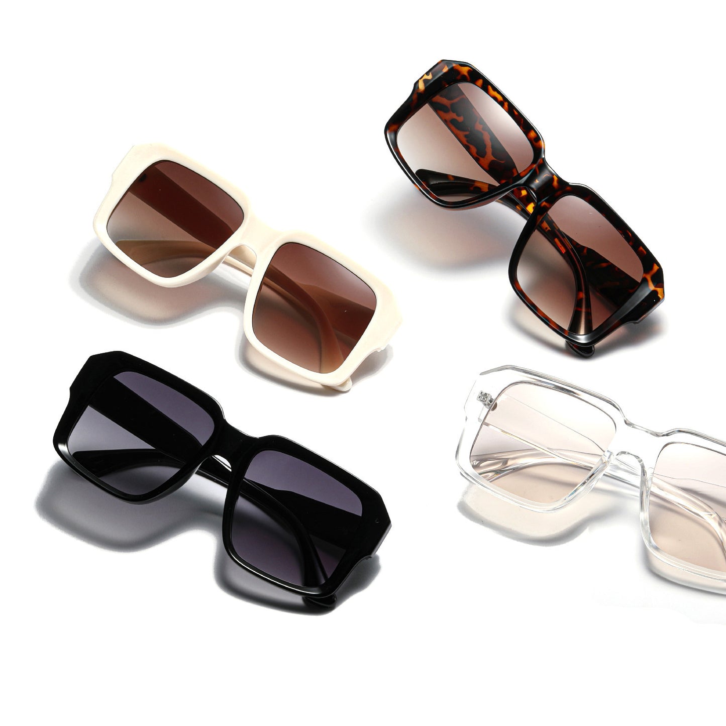 Damen modische quadratische Sonnenbrille im modernen Schildpatt-Design Brehn