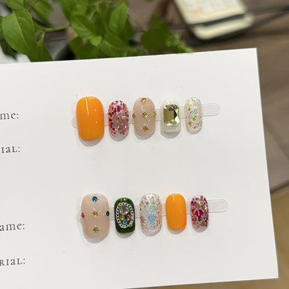 Dekorative Glitter Press-On Nagelkollektion