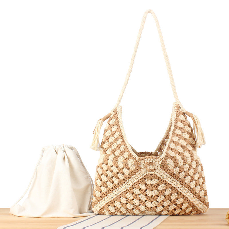 Handtasche mit Kunstvollem Makramee-Design und Strapazierfähigem Innenbeutel Brehn