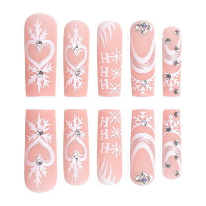 Elegantes dekoratives Press-On-Nagelset Brehn