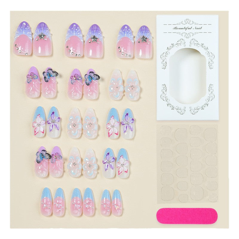 Premium Floral Design Press-On Nail Set Brehn