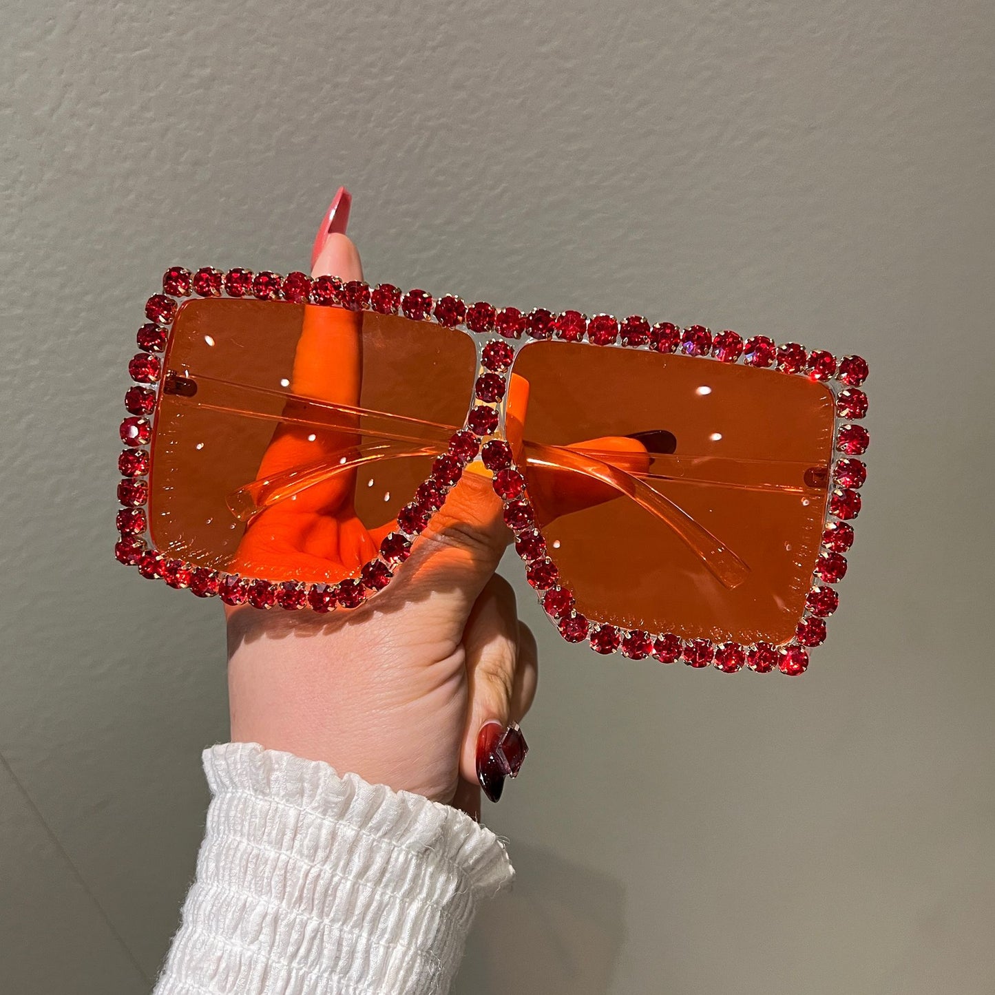 Damen Oversized Sonnenbrille mit funkelndem Strassrahmen Brehn