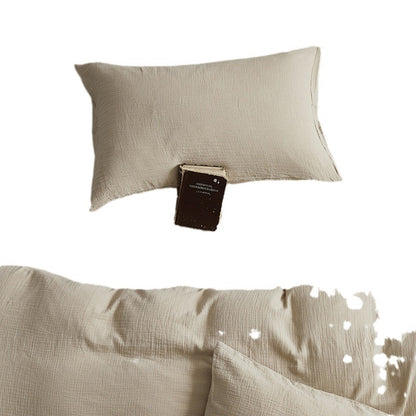 Atmungsaktives Baumwoll‑Musselin Bettwäsche‑Set mit natürlicher Crinkle‑Struktur