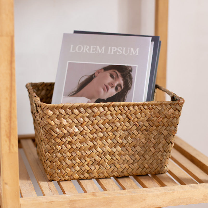 Unisex Aufbewahrungskorb aus handgewebtem Naturmaterial Brehn