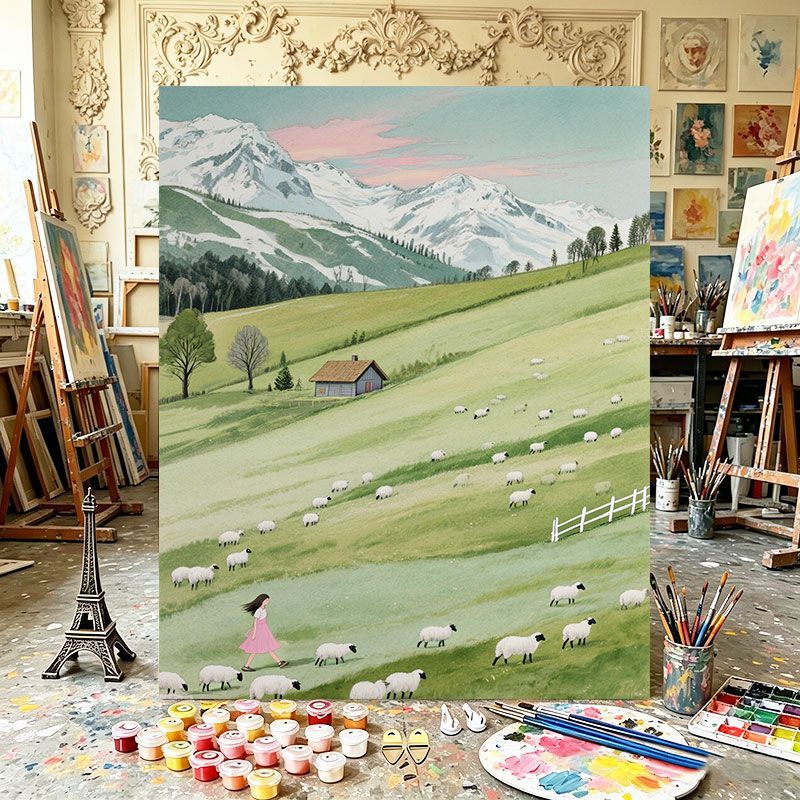 Scenic Mountain Landscape Canvas Art Print Brehn